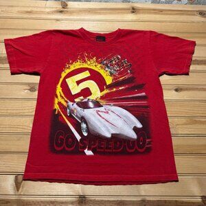 Y2K Speed Racer Mach 5 Go Speed Go Cartoon Anime Movie Promo Shirt Youth Size 18